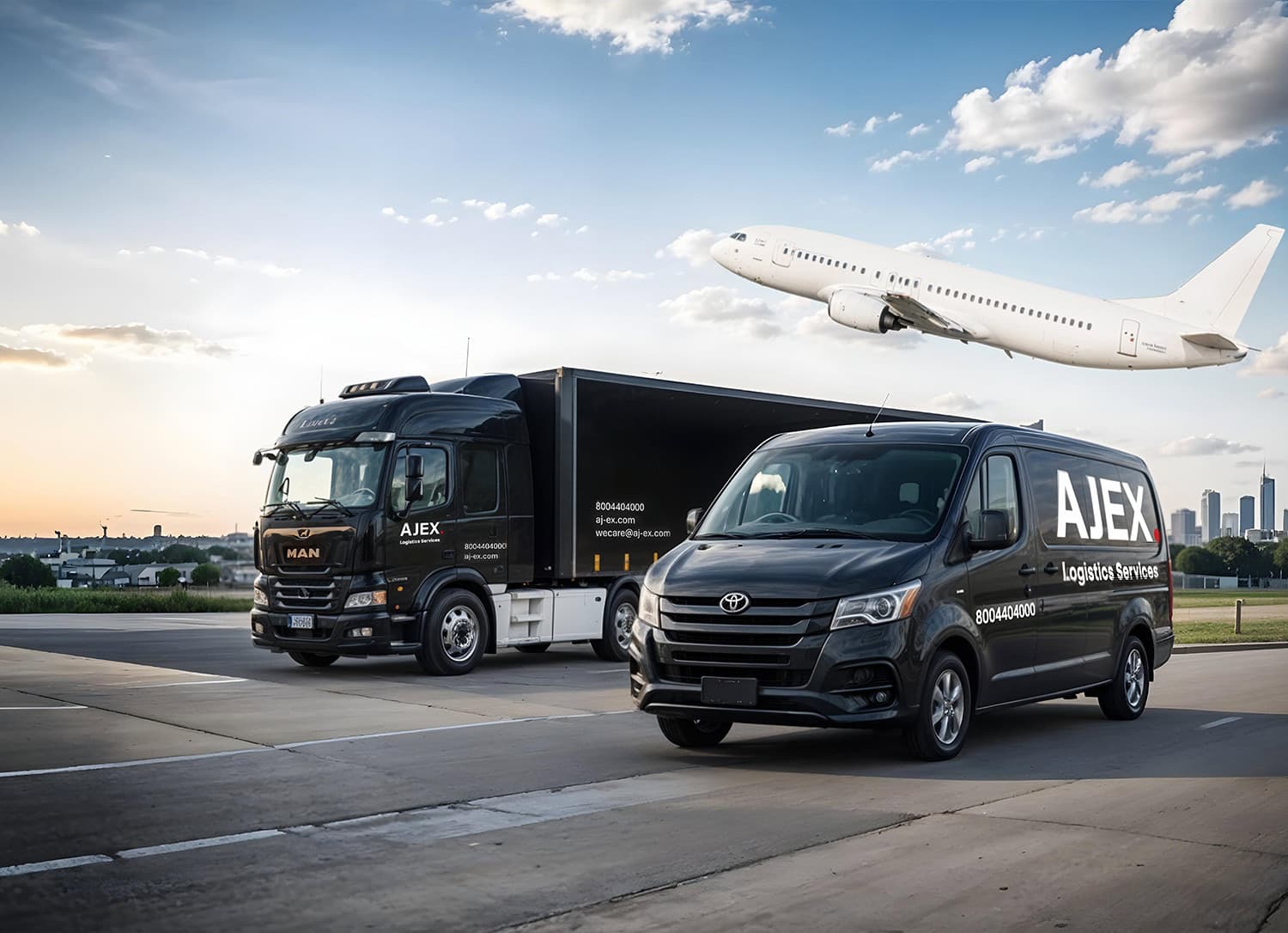 AJEX Truck and AJEX Van Parked